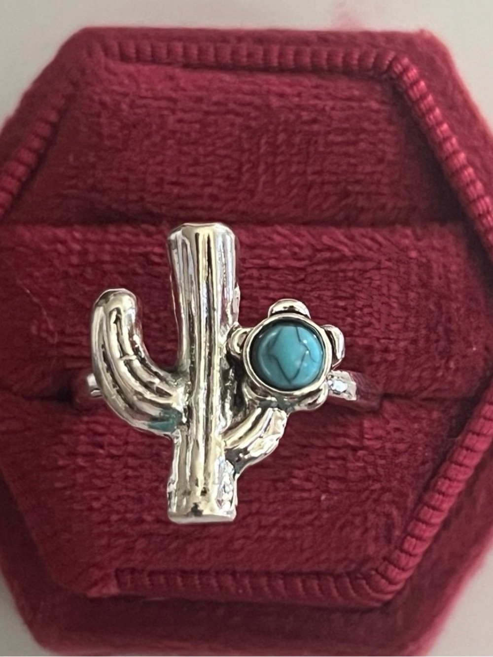 Boho/Vintage Bohemian Design Faux Turquoise Statement Ring Size 7 NWT